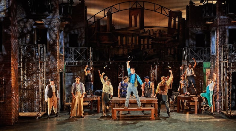 The musical co-production of “Newsies” continues through Sept. 2 at Aurora Theatre, and will be remounted at Atlanta Lyric Theatre Oct. 19-Nov. 4. CHRIS BARTELSKI