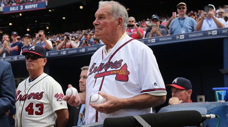 Fans snap photos of Hall of Fame manager Bobby Cox during the Braves’ final game at Turner Field on Sunday, Oct. 2, 2016. Curtis Compton /ccompton@ajc.com