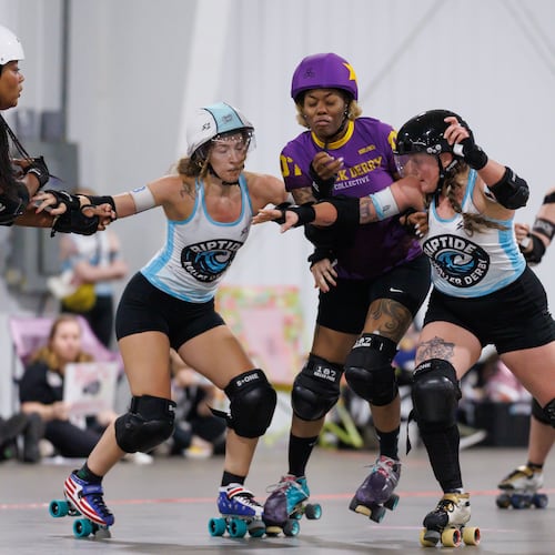 The Black Derby Collective took on the Florida-based Riptide Roller Derby during a playoff bout in Columbia, South Carolina, in May. Black Derby Collective is a new team that was sanctioned in September 2025. The team of all-Black players took gold in regional playoffs and will advance to the global championship in Sweden this fall. (Courtesy of Ethan Trewhitt)