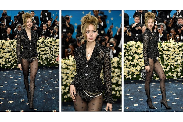 This combination photo shows Lisa at The Metropolitan Museum of Art's Costume Institute benefit gala on May 5, 2025, in New York. (Photo by Evan Agostini/Invision/AP)