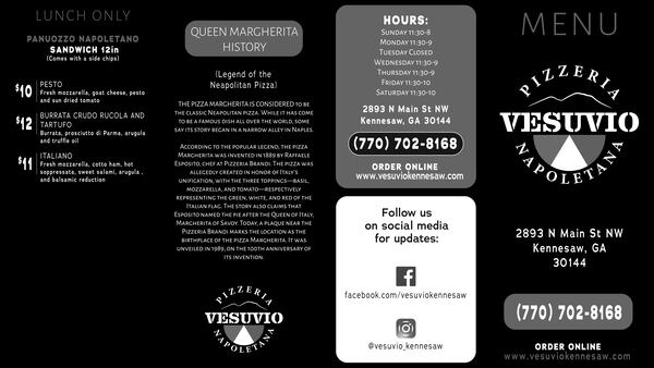 Vesuvio menu