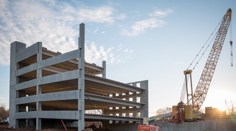 A 432-space parking deck is under construction at the corner of Buford Highway and State Route 120 in Duluth. Courtesy City of Duluth