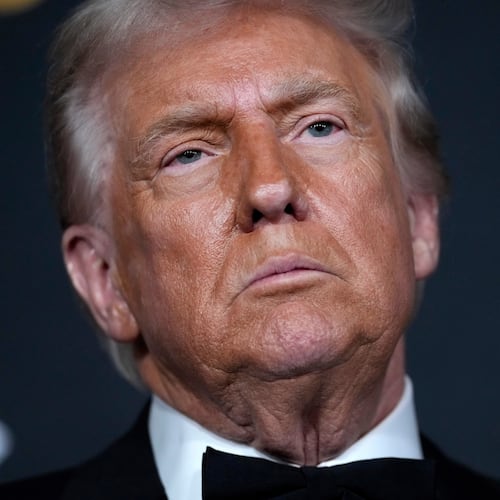 President Donald Trump walks the red carpet before the 48th Kennedy Center Honors, Sunday, Dec. 7, 2025, at the John F. Kennedy Center for the Performing Arts in Washington. (AP Photo/Julia Demaree Nikhinson)