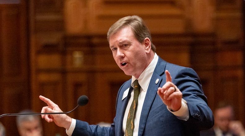State Rep. Jesse Petrea, R-Savannah, is the sponsor of House Bill 1105, which would penalize sheriffs who don’t coordinate with federal immigration authorities. The House passed the bill Thursday on a mostly party-line vote, with Republicans in favor. (Arvin Temkar / arvin.temkar@ajc.com)