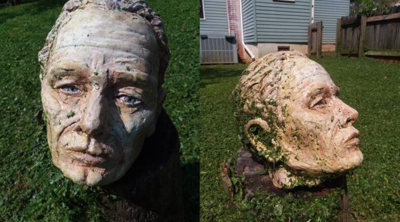 This head was found next to the Stone Mountain Trail in Scottdale.
