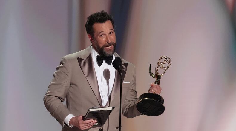 Noah Wyle accepts the award for outstanding lead actor in a drama series for "The Pitt" during the 78th Emmy Awards on Monday, Sept. 14, 2026, at the Peacock Theater in Los Angeles. (AP Photo/Chris Pizzello)