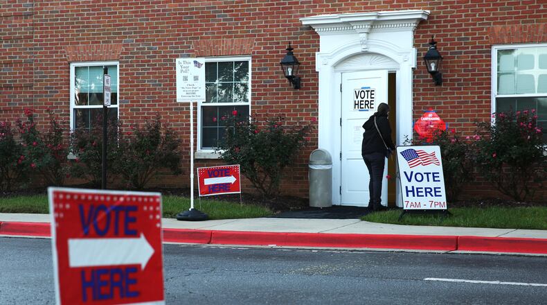 A voter enters the polling location at Johnson Ferry Baptist Church during Election Day in Marietta, Georgia, on Tuesday, Nov. 2, 2021. (Photo/Austin Steele for the Atlanta Journal Constitution)