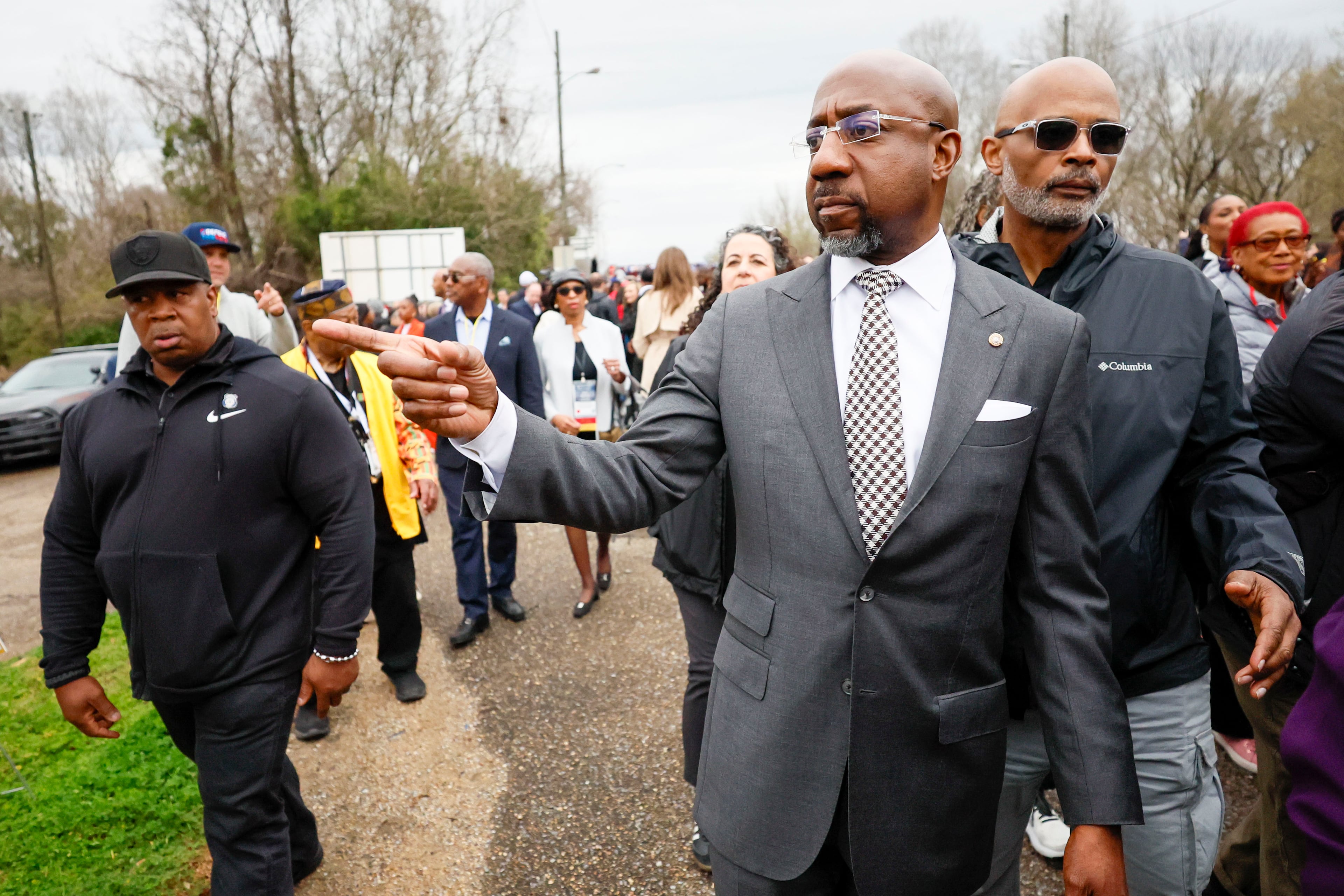 U.S. Sen. Raphael Warnock participated in Bloody Sunday anniversary events for voting rights at the Edmund Pettus Bridge in Selma, Ala., in March.