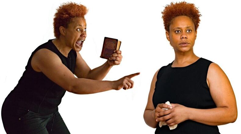 Minka Wiltz wrote and stars in the one-woman show “Shaking the Wind” in a “salon” production for Out of Hand Theater (continuing through Nov. 17), performing to small groups in different homes around town. CONTRIBUTED BY MICHAEL BOATRIGHT