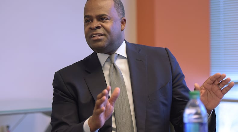 Mayor Kasim Reed talks with the Atlanta Journal-Constitution editorial board. Kent D. Johnson/AJC file