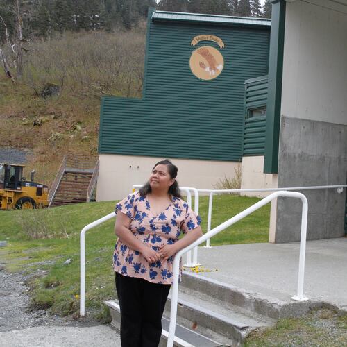 FILE - Tupe Smith poses for a photo outside the school in Whittier, Alaska, May 13, 2025. (AP Photo/Mark Thiessen, File)