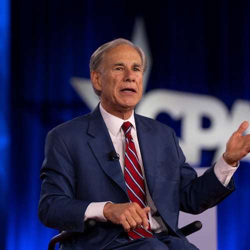FILE - Texas Gov. Greg Abbott speaks at the Conservative Political Action Conference (CPAC) in Dallas, March 27, 2026. (AP Photo/Gabriela Passos, File)