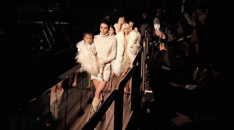 North West, Kendall Jenner, Kourtney Kardashian, Kim Kardashian, Khloe Kardashian and Kylie Jenner attend Kanye West Yeezy Season 3 on February 11, 2016 in New York City. (Photo by Dimitrios Kambouris/Getty Images for Yeezy Season 3)