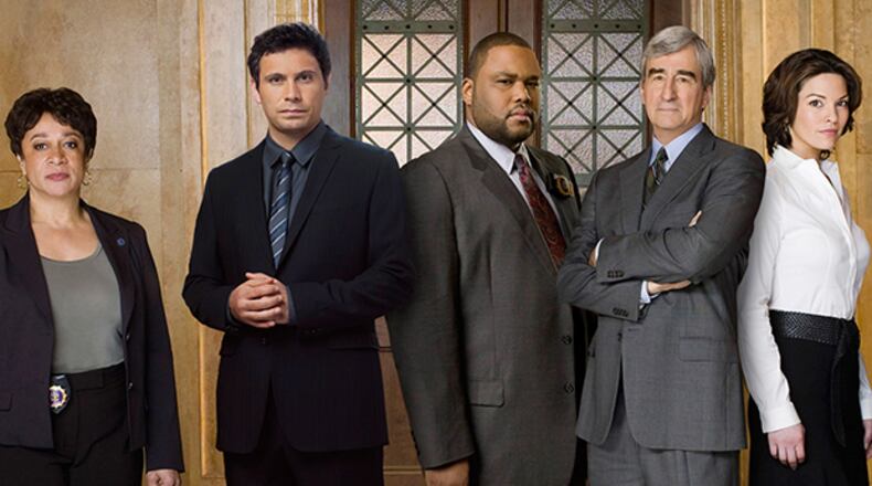 "Law & Order" returns a dozen years after its previous season. Some faces from the classic show (from left): S. Epatha Merkerson, Jeremy Sisto, Anthony Anderson, Sam Waterston and Alana De La Garza.  (Photo: Virginia Sherwood / NBC / courtesy Everett Collection)