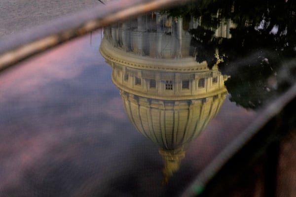 Reflection of the Capitol building in Madison, Wis., on Saturday, June 8, 2024. (Photo by Romie Avivi Stuhl/News21)
