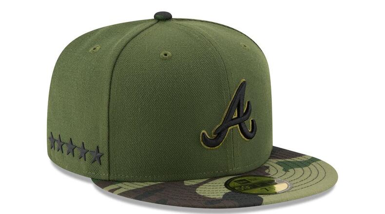 Braves will wear camo-influenced hats on Memorial Day holiday in 2017.