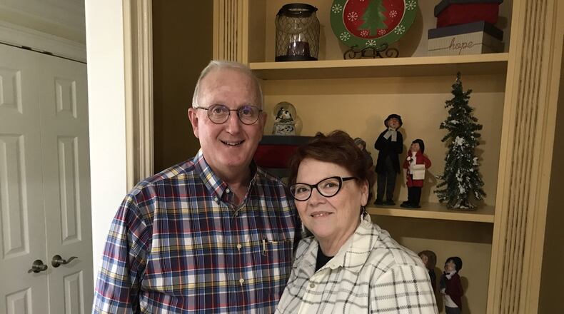 Robert Bowles of Thomaston was diagnosed with Lewy body dementia six years ago and is using disease awareness advocacy work to keep himself engaged in life. Bowles, a retired pharmacist, is shown with his wife, Judy, at their home in December 2018. RODNEY HO / RHO@AJC.COM