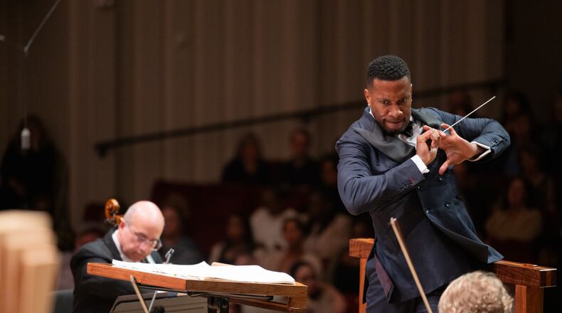 Conductor Roderick Cox leads the Atlanta Symphony Orchestra. This is the Macon-born conductor’s second appearance leading the ASO. (Courtesy of Rand Lines)