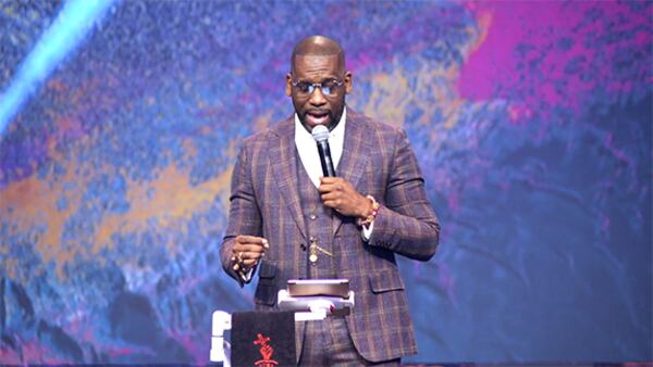 At New Birth Missionary Baptist Church in Lithonia on Sunday, May 8, 2022, senior pastor the Rev. Jamal Bryant said the past week's leaked draft opinion on abortion is evidence that the U.S. Supreme Court “has no confidence in women making decisions about their own bodies.” (Photo from church's livestream)