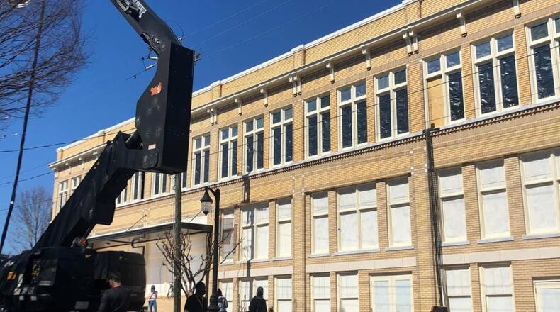 Film crews continue work in downtown Canton through March 5. CONTRIBUTED