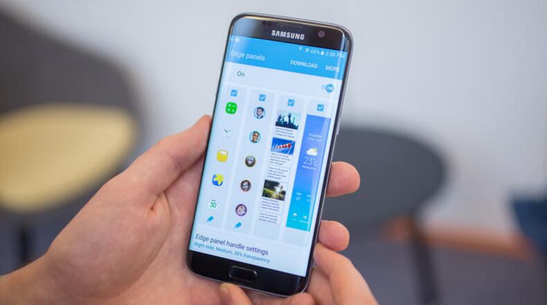 The Samsung Galaxy S7 Edge has a gorgeous larger curved screen and larger battery than the otherwise identical standard S7. (Handout/TNS)