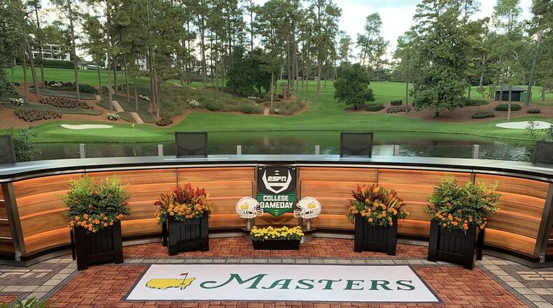 The set for College GameDay at Augusta National. (Photo courtesy of ESPN)