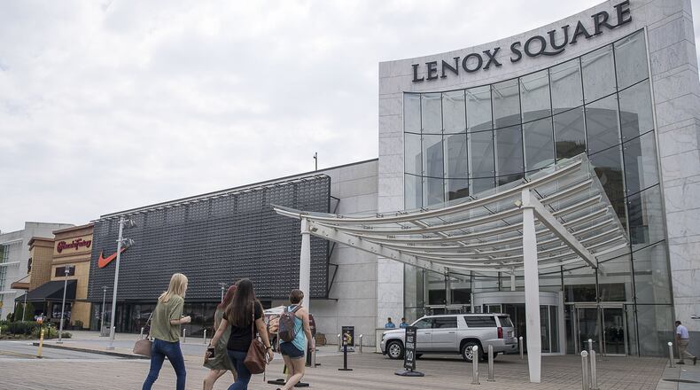 Walkability is a new focus at Lenox Square, where patrons arrive by ride-share and commuter rail, as well as by car. (Alyssa Pointer/alyssa.pointer@ajc.com)