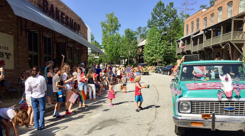 This parade in Serenbe has a small-town feel with decorated floats, walking musicians and the city fire truck.
Courtesy of Serenbe.
