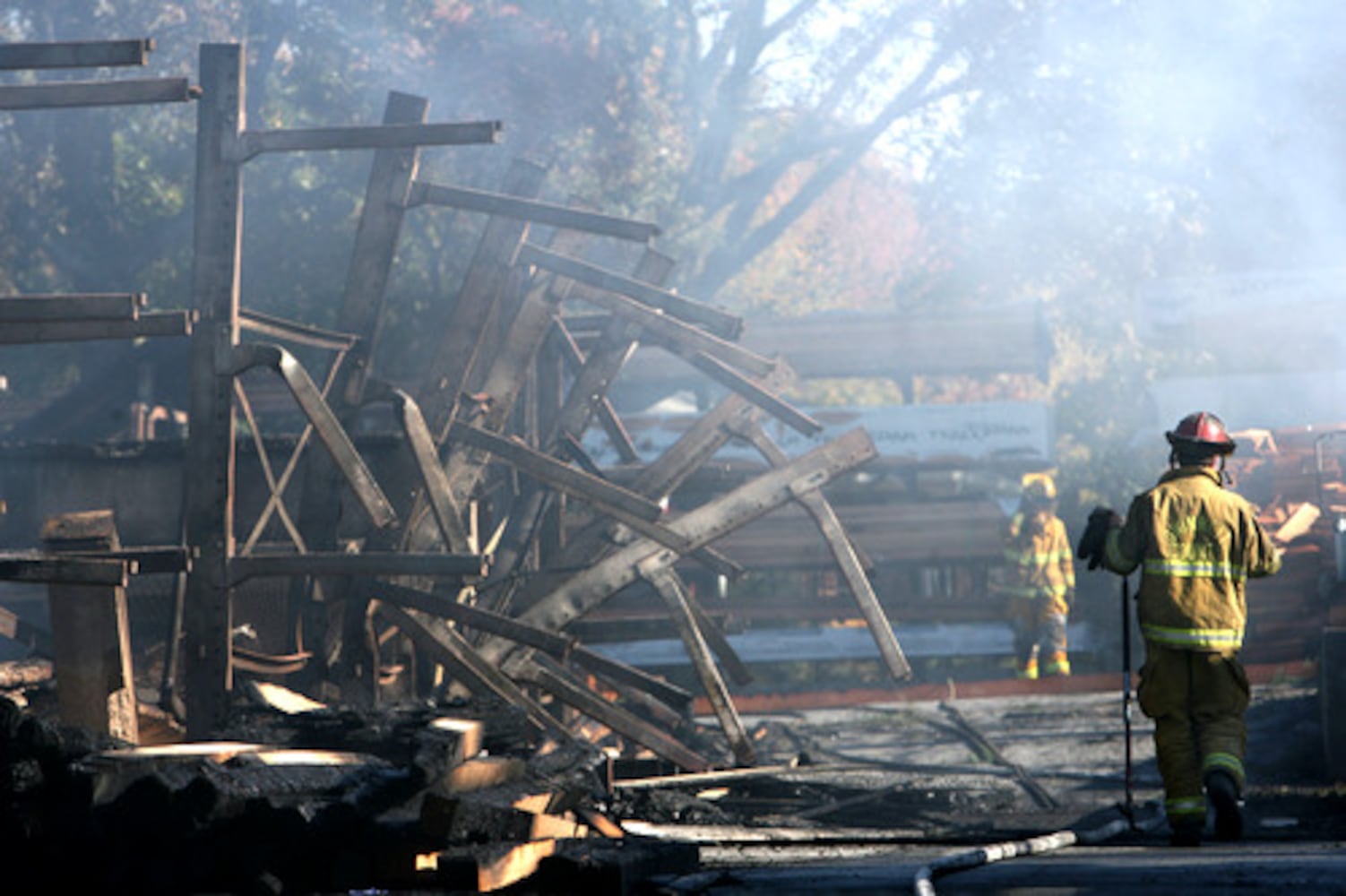 Fire consumes Norcross lumberyard