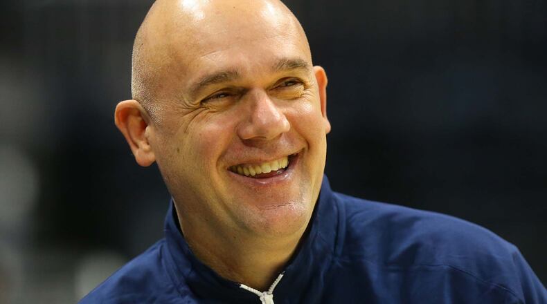 Hawks assistant coach Neven Spahija, who was a childhood friend of Drazen Petrovic and retrieved his body, is seen before the Hawks play the Celtics in an NBA basketball game on Tuesday, Dec. 2, 2014, in Atlanta. CURTIS COMPTON / CCOMPTON@AJC.COM