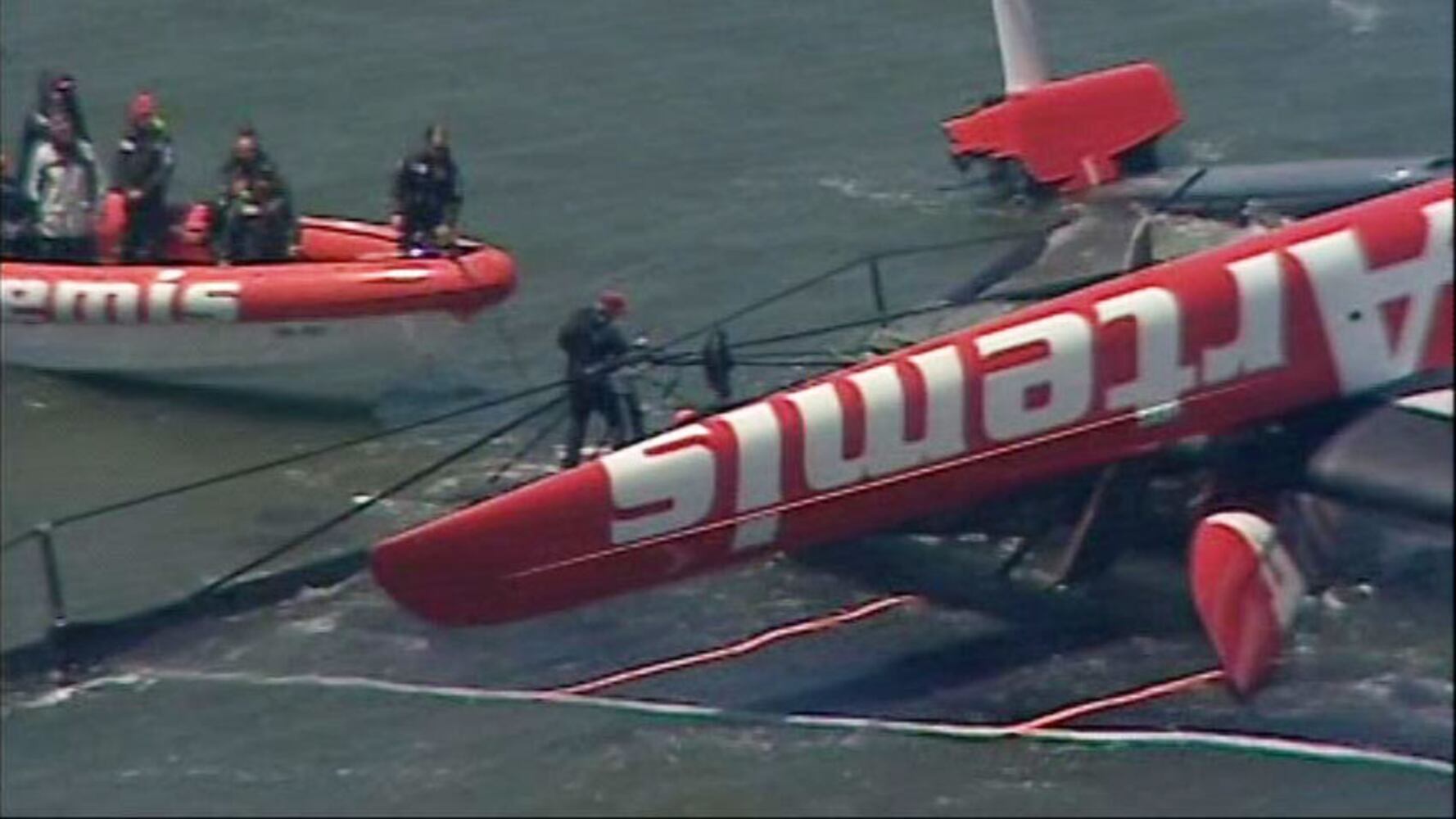 Artemis America's Cup boat capsize