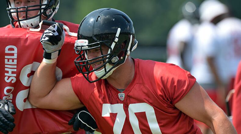 The Falcons selected Jake Matthews (70) with the sixth overall pick in the 2014 NFL Draft.