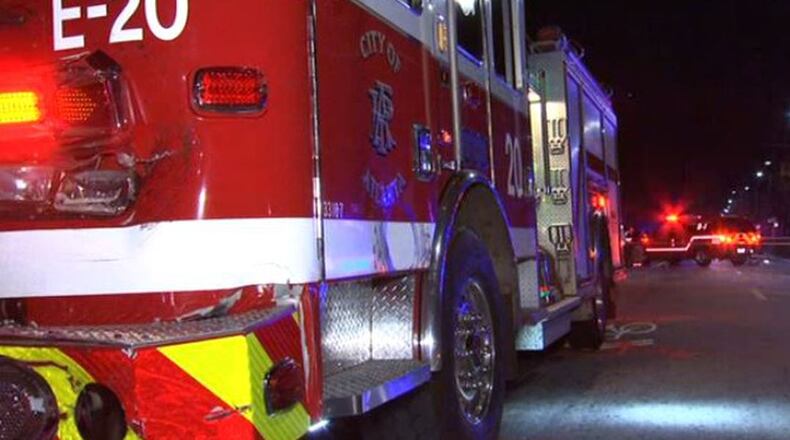 After an investigation, police determined the engine was traveling West on Dill Avenue with its lights and sirens activated when a four-wheeler crossed into its path.