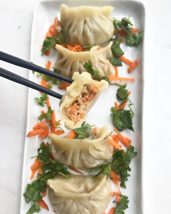 Kat's Dumps offers several varieties of dumplings. Picture here are the Thai chicken dumplings. Courtesy of Kat’s Dumps