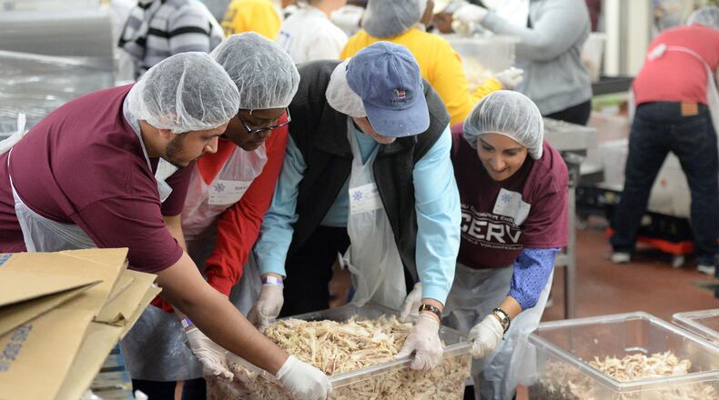 DeKalb County needs volunteers for the annual homeless count. Here, volunteers are shown during a similar volunteer opportunity, the 47th annual Hosea Feed the Hungry Thanksgiving meal at the DeKalb County Jail on Wednesday, Nov. 23, 2016.