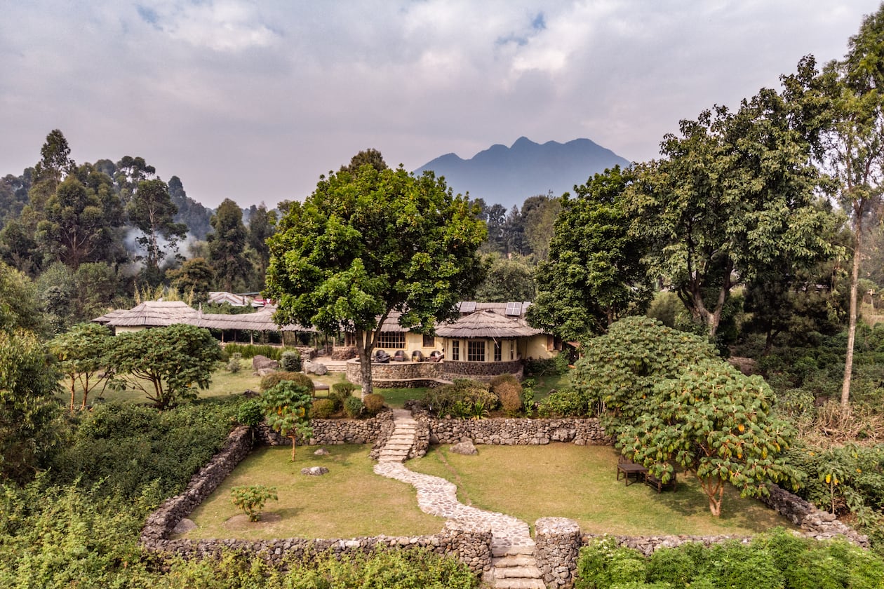 Volcanoes Safaris Mount Gahinga Lodge in Uganda allows guests to walk from the property directly into Mgahinga Gorilla National Park. (Courtesy of Volcanoes Safaris)