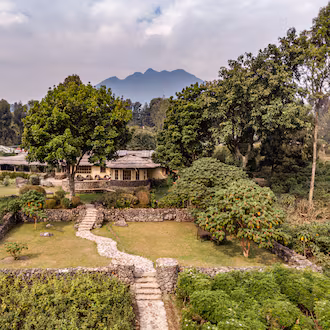 Volcanoes Safaris Mount Gahinga Lodge in Uganda allows guests to walk from the property directly into Mgahinga Gorilla National Park. (Courtesy of Volcanoes Safaris)
