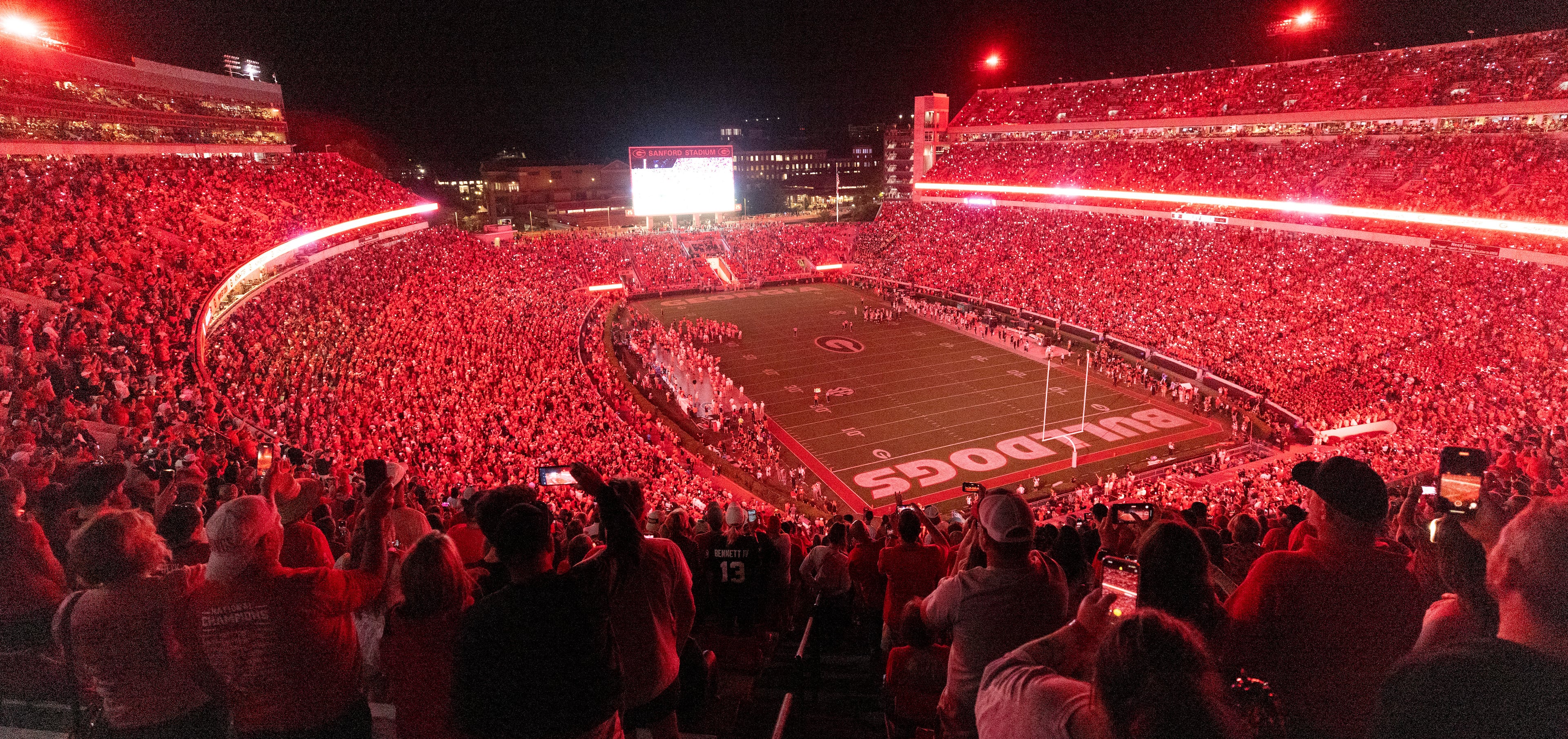 Since Sanford Stadium opened in 1929, it has been reshaped, expanded and modernized into one of college football’s premier venues. (Jason Getz/AJC)