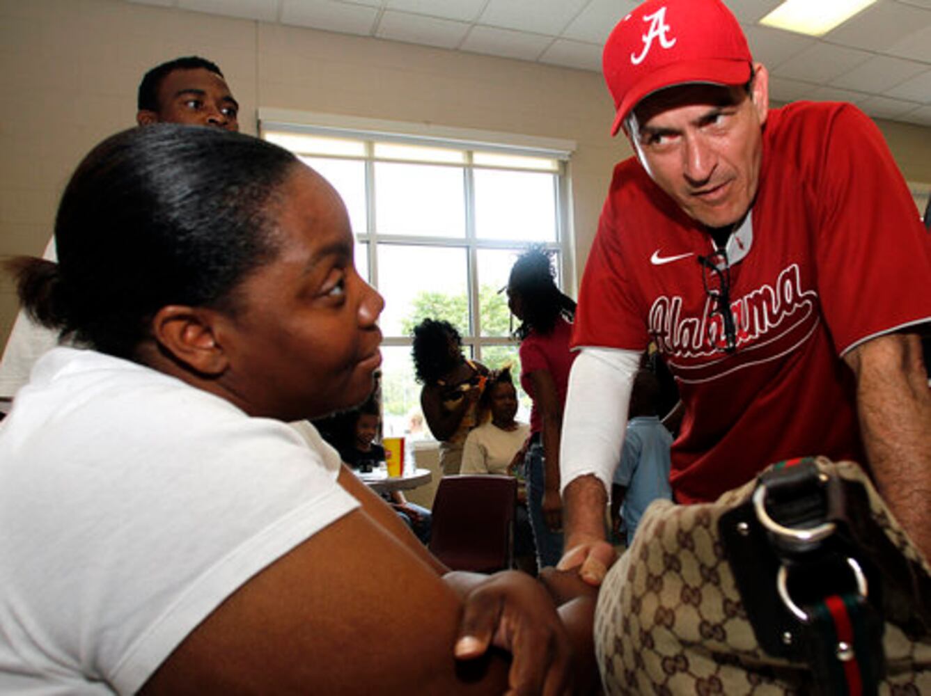 Charlie Sheen tours tornado damage in Alabama