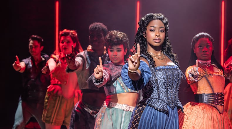 Rachel Simone Webb stars as Shakespeare’s famous heroine Juliet, but with a very modern twist, in the jukebox musical comedy “& Juliet” at the Fox Theatre from Jan. 7-12. Courtesy of Broadway in Atlanta /Matthew Murphy