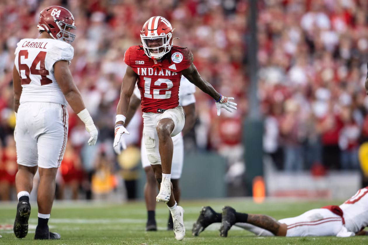 Indiana’s 38-3 win over Alabama in the College Football Playoff quarterfinal Rose Bowl on Thursday, Jan. 1, 2026, showed the Big Ten’s rise in power and the SEC’s fall. (Kyusung Gong/AP)