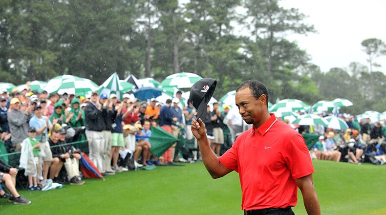 Tiger Woods finished tied for fourth at the 2013 Masters Tournament at Augusta National.