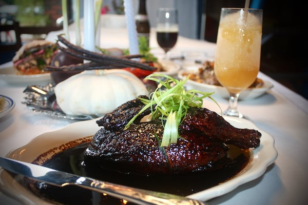 The half chicken at Last Dance is bathed in gyoza sauce. (Courtesy of Kathryn Fitzgerald/Last Dance)