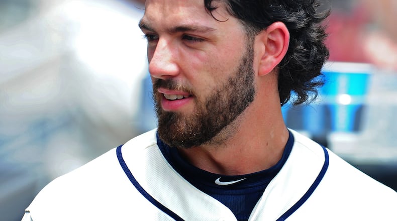 Dansby Swanson was out of the lineup for fourth time in nine games, and there were indications he could be sent down to the minors if he keeps struggling. (Photo by Scott Cunningham/Getty Images)