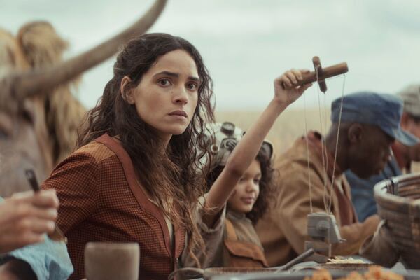 This image released by Disney+ shows Adria Arjona, as Bix Caleen, in a scene from "Andor." (Lucasfilm Ltd./Disney+ via AP)