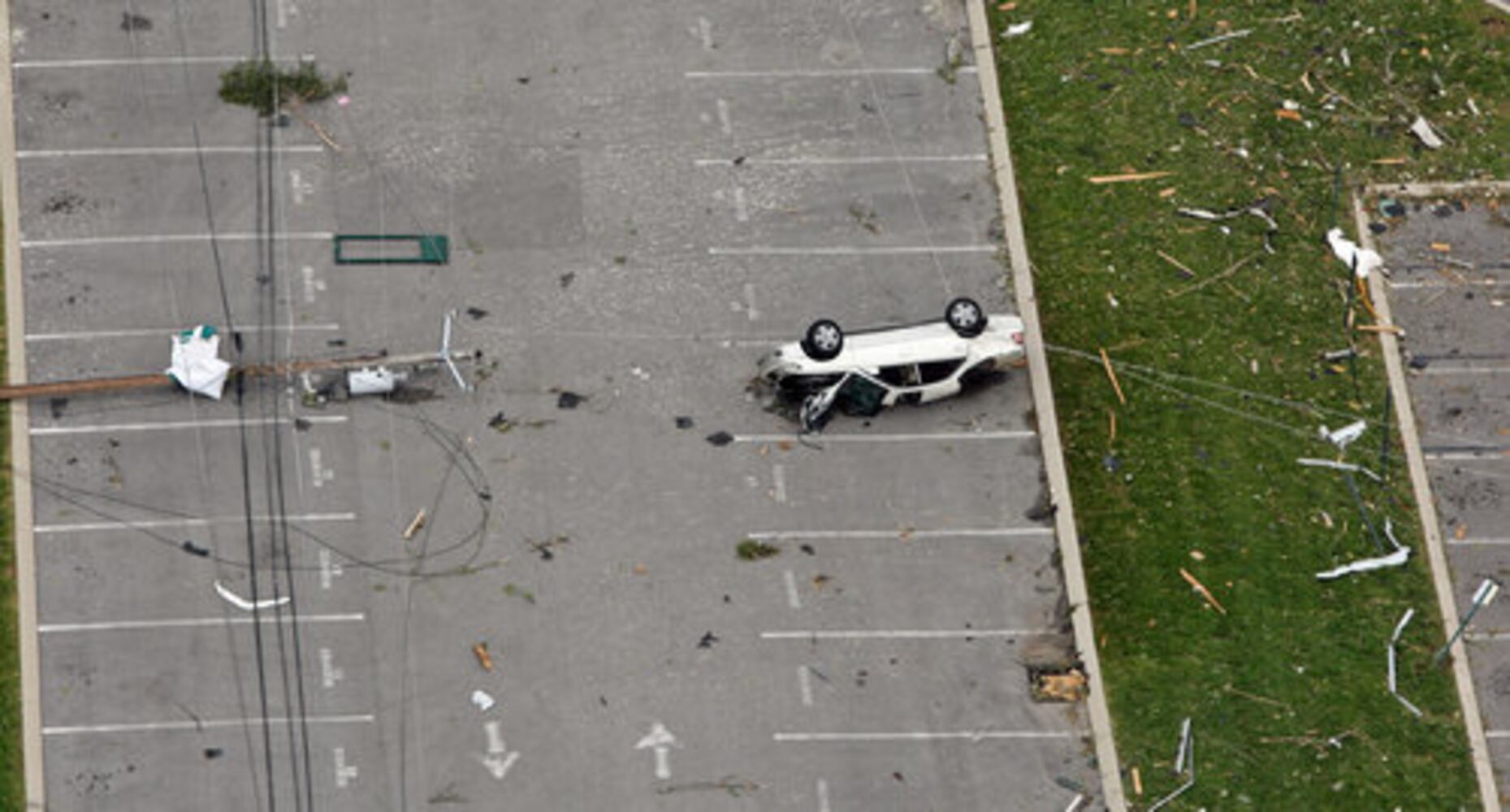 Georgia: Aerial view of tornado aftermath