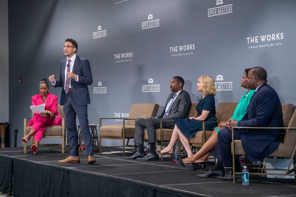Brown speaks during a mayoral forum in July. (Alyssa Pointer/Atlanta Journal Constitution)