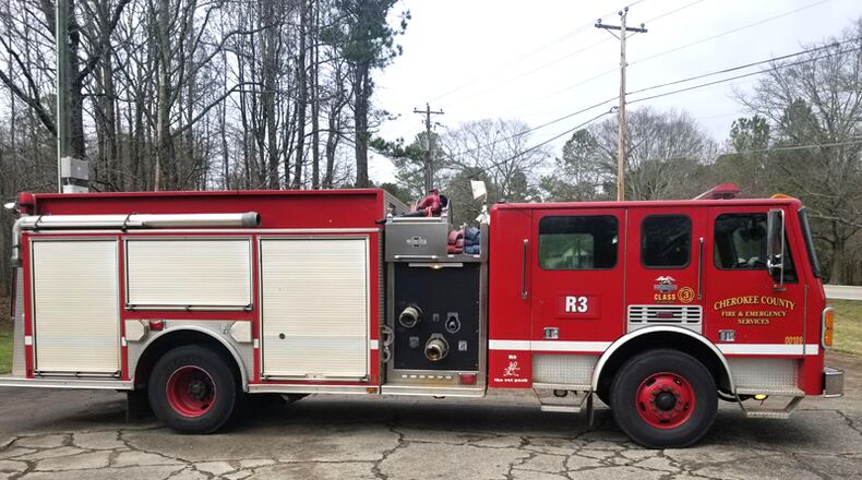 Cherokee County Fire & Emergency Services Engine R3 and a sister unit, both 20 years old, are being donated to Lumpkin County. CHEROKEE COUNTY