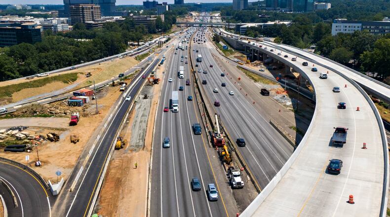 Construction continues on a new I-285 interchange at Ga. 400 ( File photo by Hyosub Shin / Hyosub.Shin@ajc.com)
