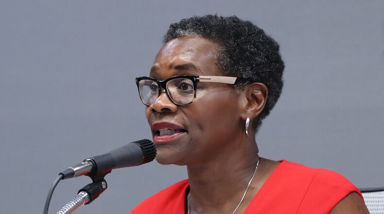 Mayor Elizabeth Carr-Hurst during the City Council work session and council meeting on Monday, August 12, 2019, in Fairburn. CURTIS COMPTON/CCOMPTON@AJC.COM
